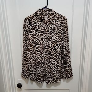 Chico's Animal Print Women's Button-Down Blouse Size 2 (US size Large)